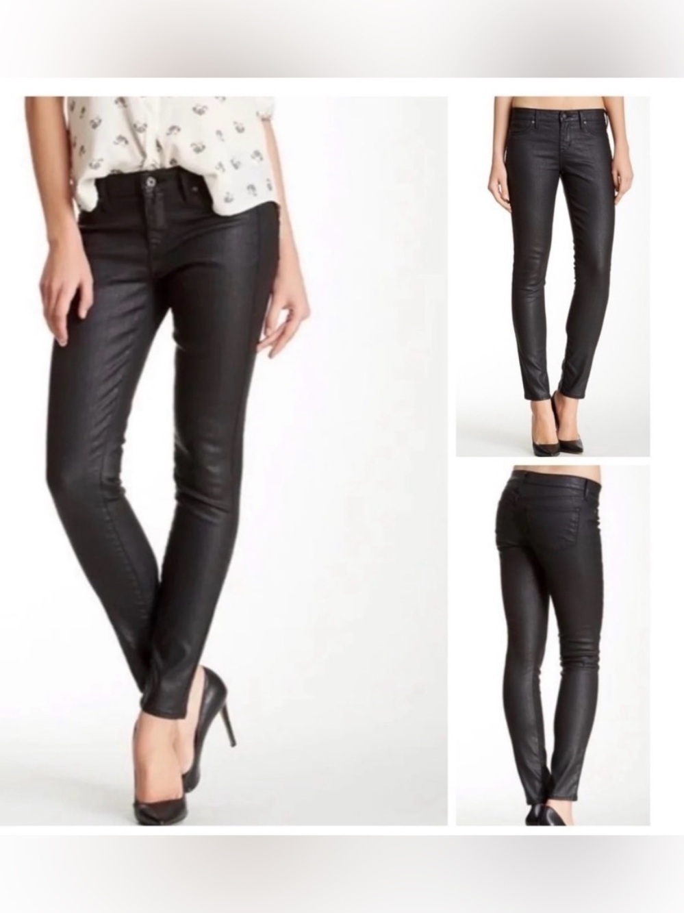 Rich & Skinny Black Skinny Jeans waist 16, inseam 27 rise 10 small shimmer